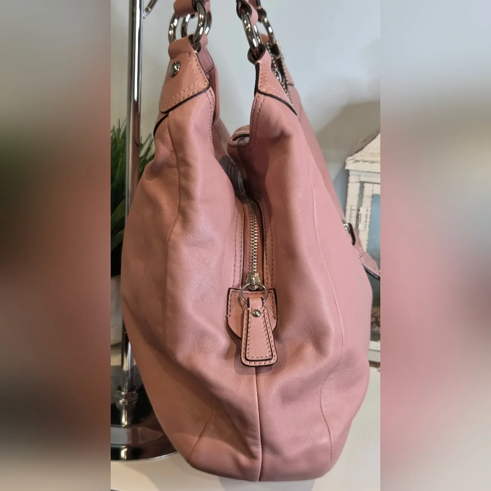 Coach Soho Lynn Hobo Bag Rose Pink Leather - Picture 3 of 15